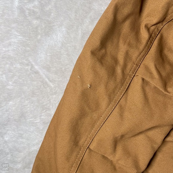 Dickies Men's Jacket Workwear Canvas Hooded Insulated L Brown/Gray - Picture 3 of 10